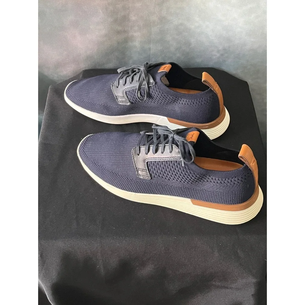 Wolf & Shepherd Swiftknit Navy Knit Hybrid Oxford Dress Shoes - Mens 8/Womens 10